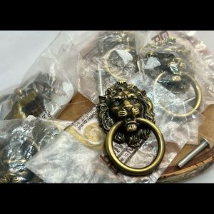 Vintage USA Lion Head Cabinet Hardware Design Metal Pull Knobs Handle Pulls 5pcs